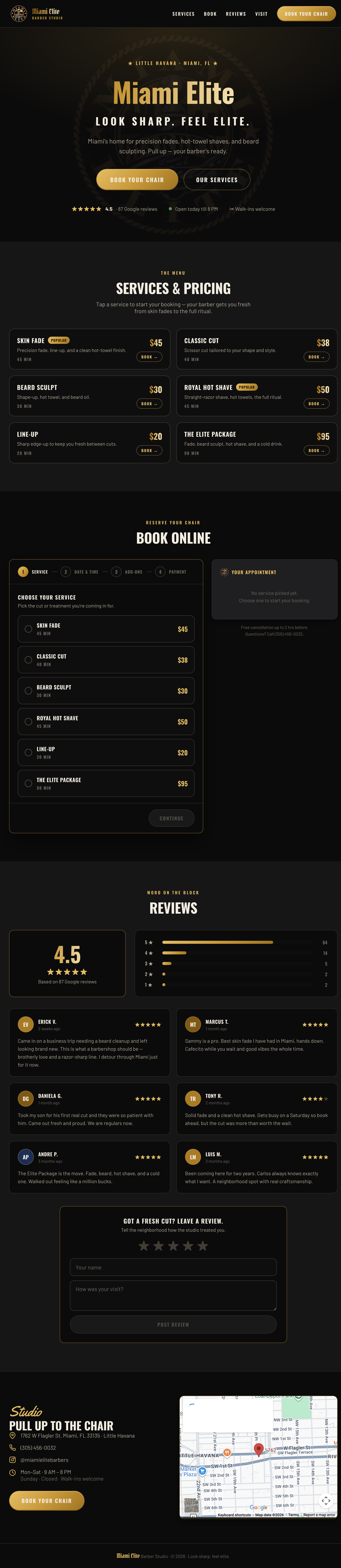 Miami Elite Barber website